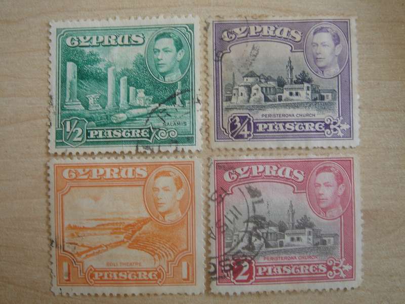 1938 Cyprus - King George VI SG151,153,154,155b used, stamped