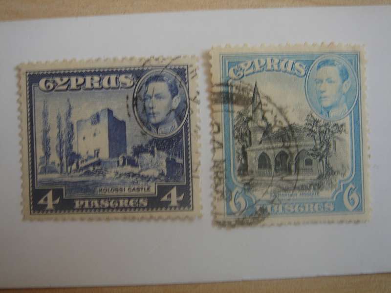 1938 Cyprus - King George VI SG156b,158 used, stamped
