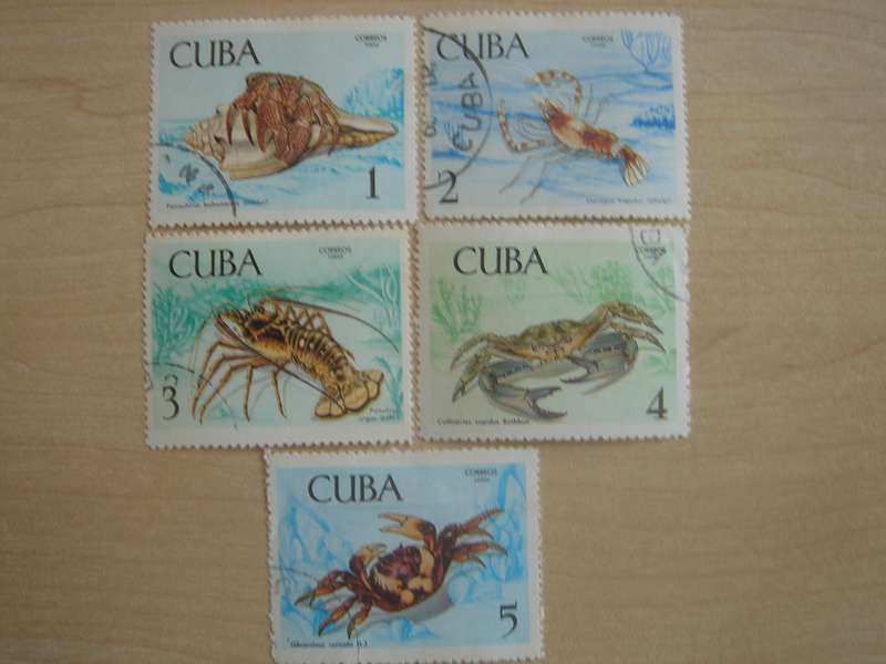 1969 Cuba - Crustaceans SG1639-1643 used, stamped