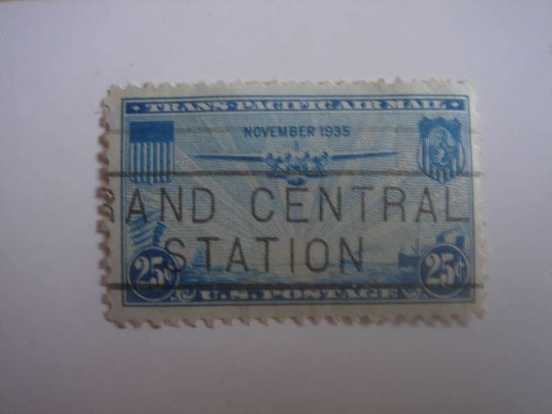 1935 USA Airmail - 'China Clipper' SG A776 used, stamped