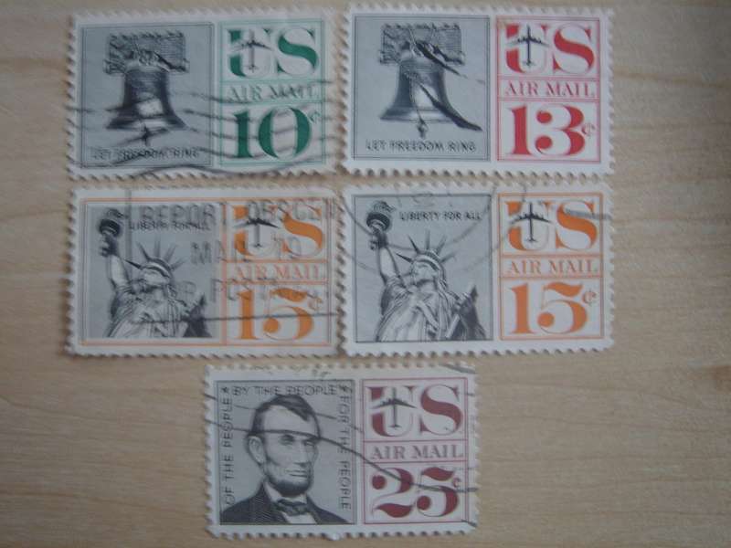 1959 USA Airmail SG A1137-1141 used, stamped