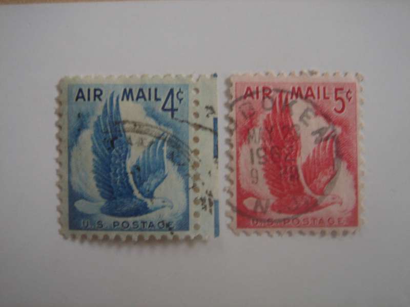 1954 USA - Airmail SG A1066-1067 used, stamped