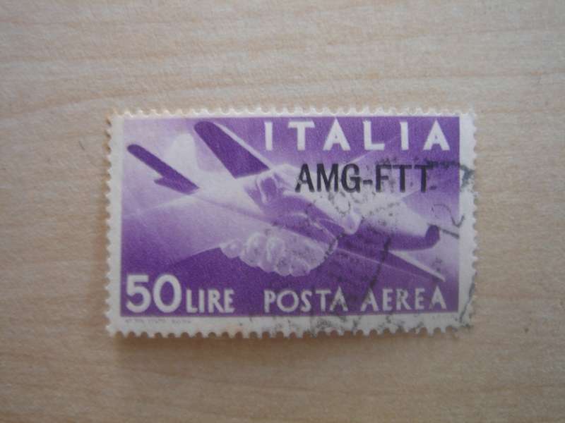 1947 Trieste Zone A - Air 50 L used, stamped