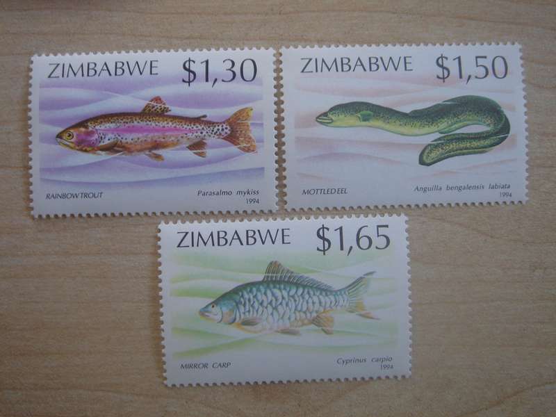 1994 Zimbabwe - Fish $1.30,1.50,1.65 MNH