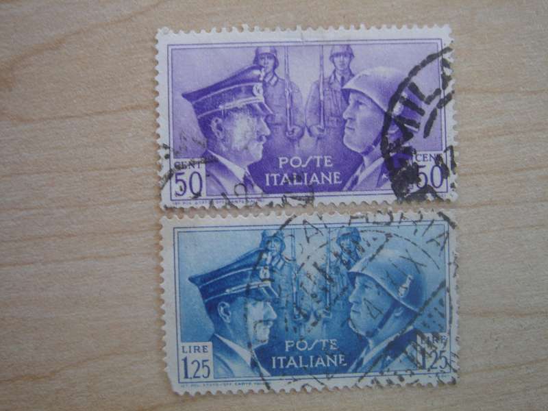 1941 Italia - Hitler & Mussolini SG556+558 used, stamped