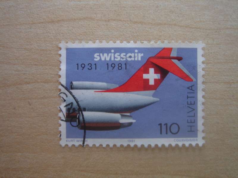 1981 HELVETIA - Swissair Anniversary - 110 used, stamped