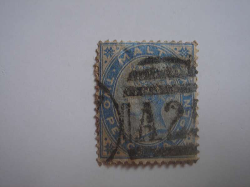 1860 Malta - Queen Victoria 2 1/2 d - SG26 used, stamped