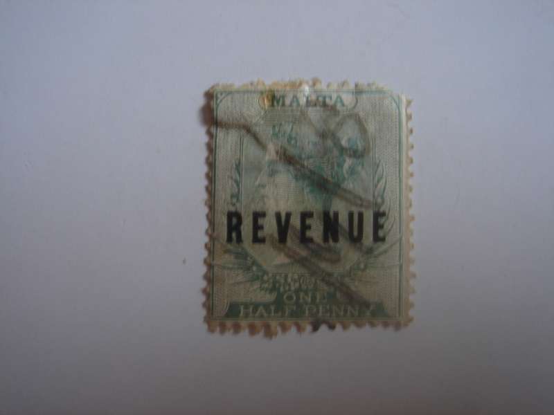 1899 Malta - Queen Victoria Revenue Stamp 1/2 d used, stamped