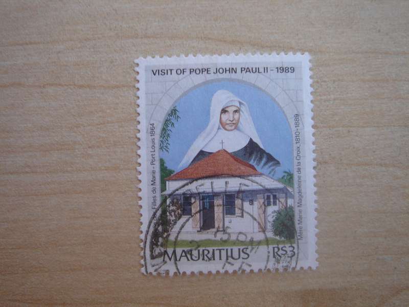 1989 Mauritius - Pope Visit 3 Rs used, stamped