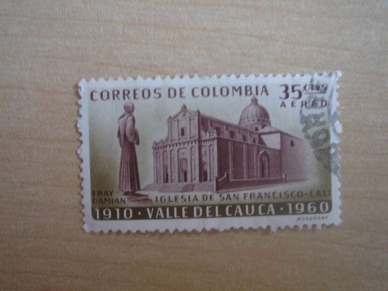 1961 Colombia Aereo - 50th Anniversary Valle del Cauca SG1068 used, stamped