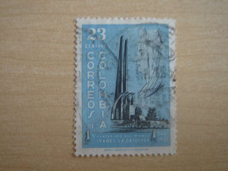 1952 Colombia - Queen Isabella SG767 used, stamped