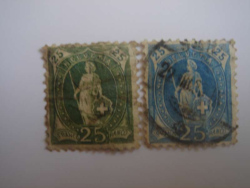 1882 Helvetia - SG165,182 used, stamped