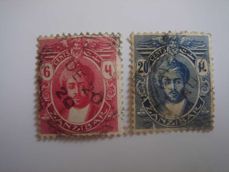 1913 Zanzibar - Sultan Harub SG263a,286 mint, hinged