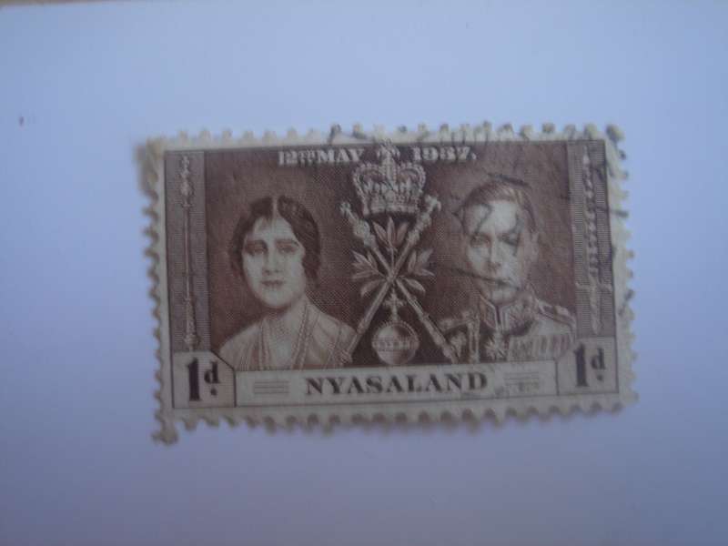 1937 Nyasaland - Coronation - SG128 used, stamped