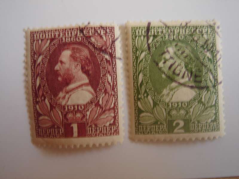 1910 Montenegro - Nicholas I in 1890 SG150-151 hinged, stamped