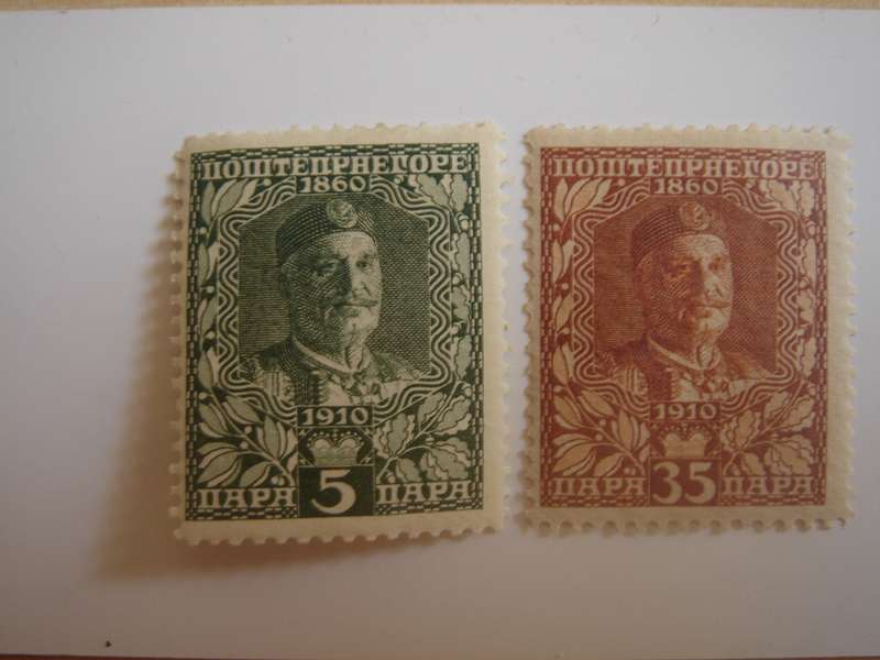 1910 Montenegro - Nicholas I SG143,148 mint, hinged
