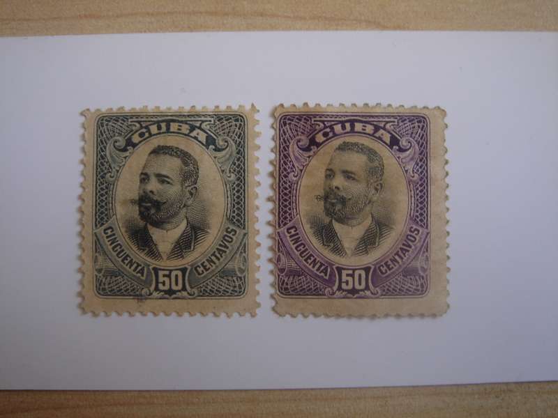 1907 Cuba - Antonio Maceo SG311,318 unused, hinged