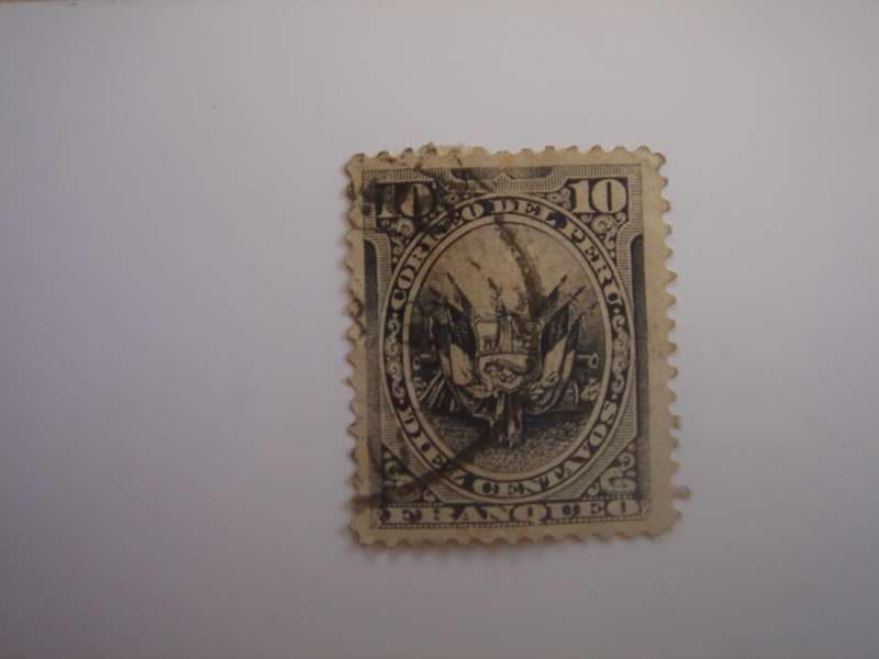 1886 Peru - Coat of Arms & Flags SG281 used, stamped