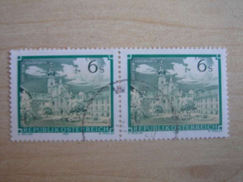 1984 Austria - Stift Rein-Hohenfurth 6 S horizontal pair used, stamped
