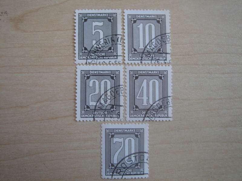 1956 DDR Dienstmarken MiNr 1-5 ND used, stamped