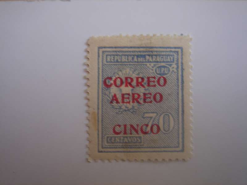 1930 Paraguay Aereo - UPU Numeral optd SG364 used, hinged