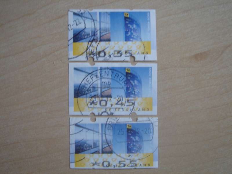 2008 Deutschland ATM MiNr 7 - 0,35 / 0,45 / 0,55 used, stamped