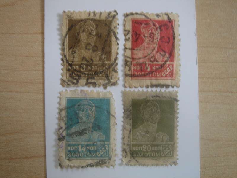 1929 USSR - Soldier Perf. SG360-361,385,443 used, stamped