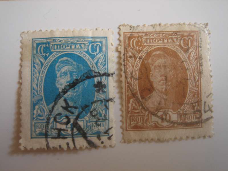 1927 USSR - Worker Perf. SG510,514 used, stamped
