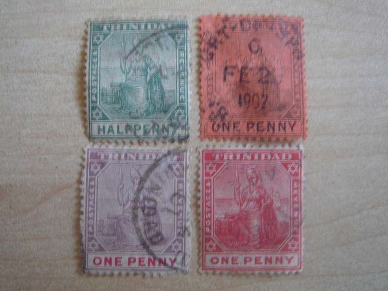 1896 Trinidad - Britannia - SG115,126-127,135 used, stamped