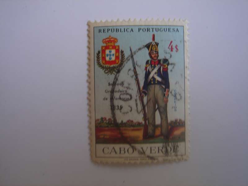 1965 Cape Verde Islands - Military Uniforms SG399 used, stamped