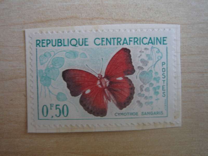 1960 Central African Republic - Butterfly SG4 unused on card