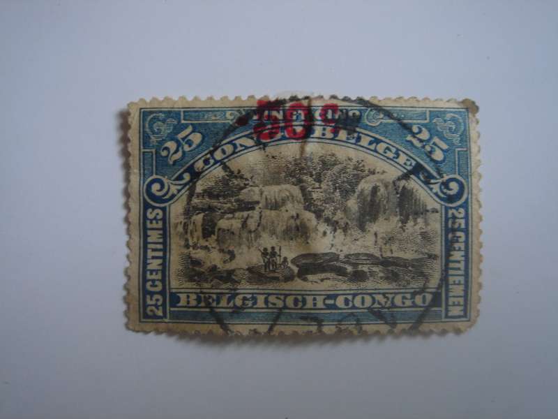 1922 Belgian Congo - Inkissi Falls optd SG105 used, stamped