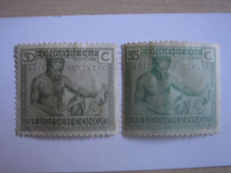 1923 Belgian Congo - Wood Carver SG124-125 unused, hinged