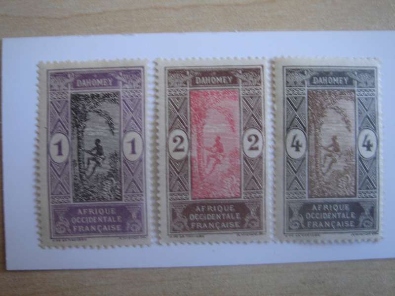 1913 Dahomey - Palm Climber - SG42-44 unused, hinged