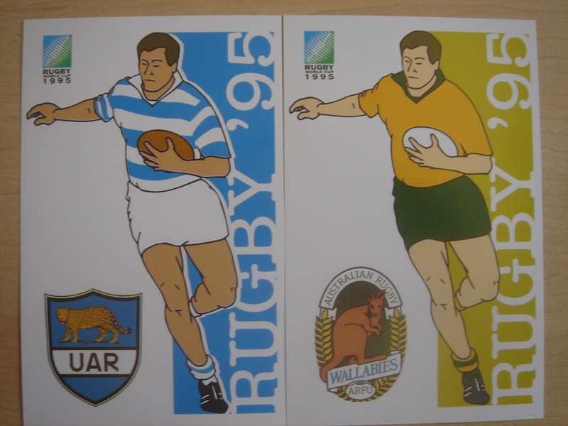 1995 RSA - Rugby World Cup Teams - 16 unused postcards