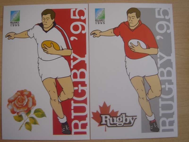 1995 RSA - Rugby World Cup Teams - 16 unused postcards