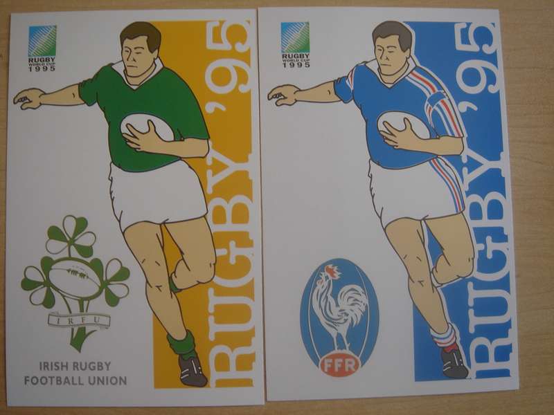 1995 RSA - Rugby World Cup Teams - 16 unused postcards