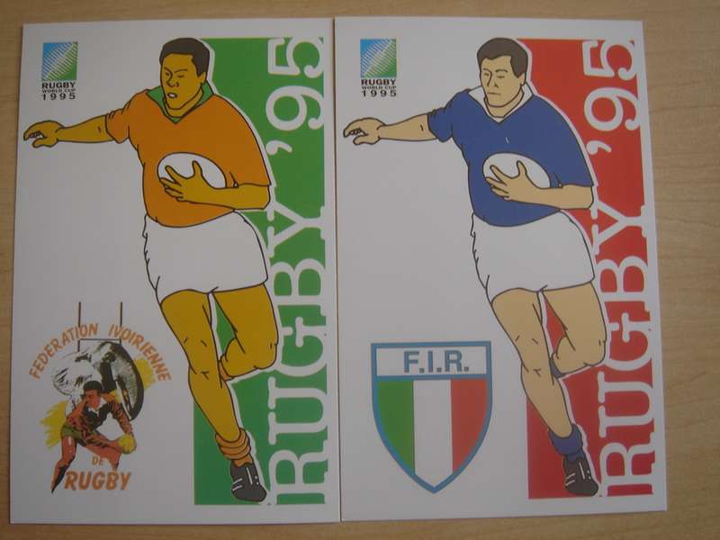 1995 RSA - Rugby World Cup Teams - 16 unused postcards
