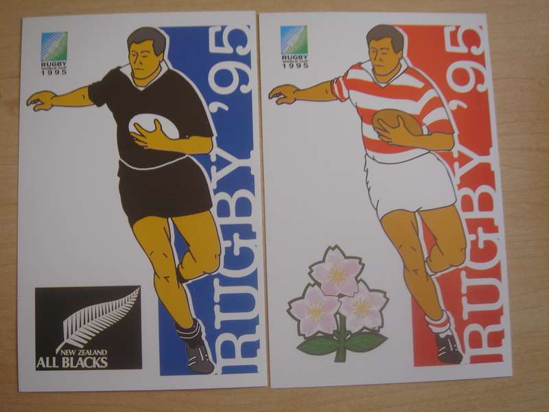 1995 RSA - Rugby World Cup Teams - 16 unused postcards