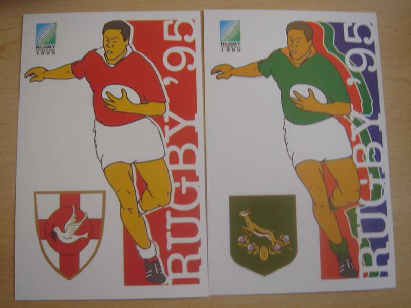 1995 RSA - Rugby World Cup Teams - 16 unused postcards