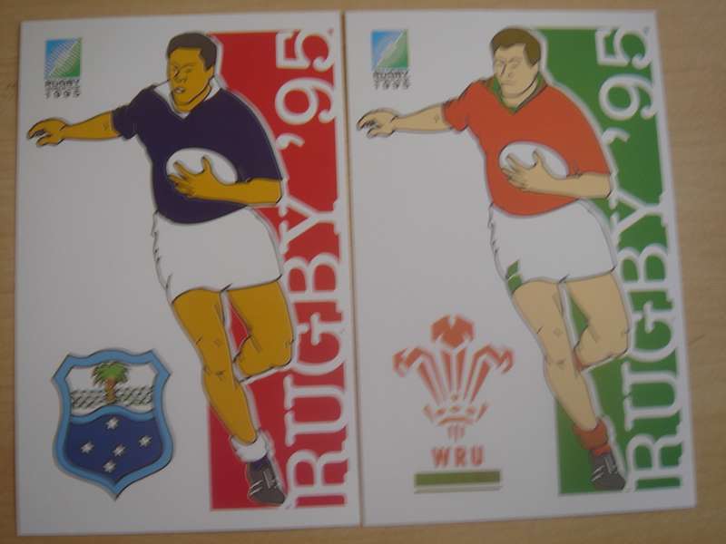 1995 RSA - Rugby World Cup Teams - 16 unused postcards