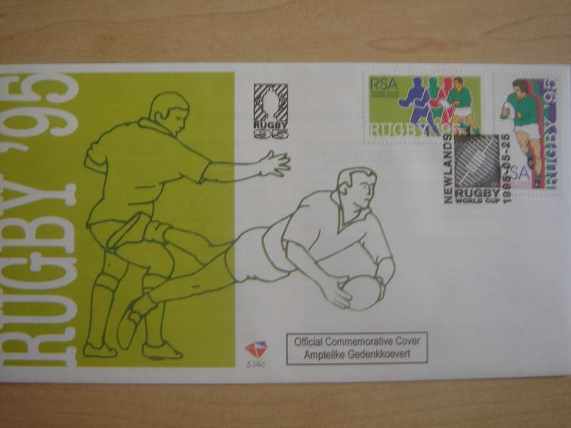 1995 RSA - Rugby World Cup - FDC stamped in Newlands