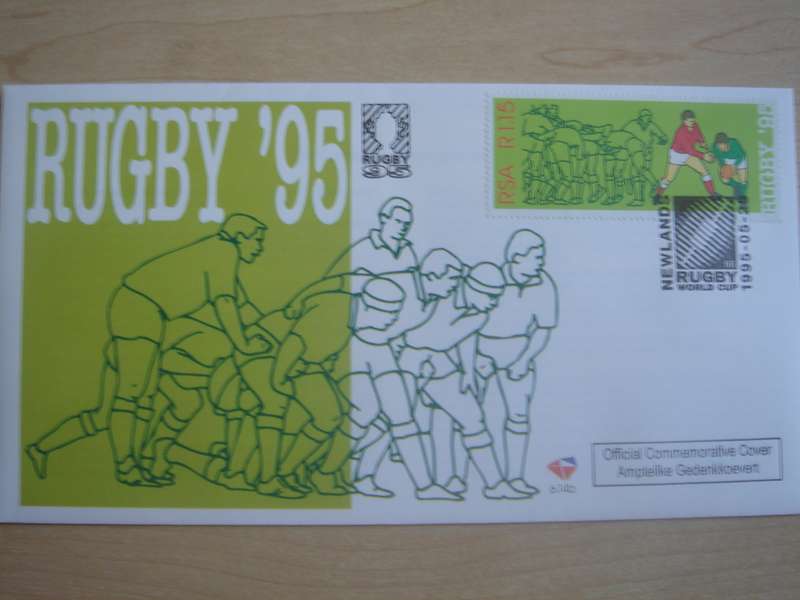 1995 RSA - Rugby World Cup - FDC stamped in Newlands