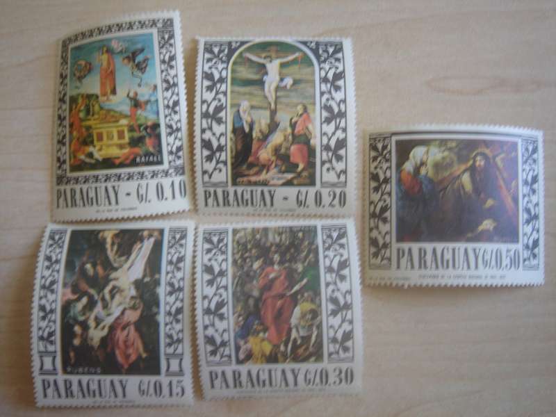 1967 Paraguay - Religious Paintings Scott#1004a-e MNH
