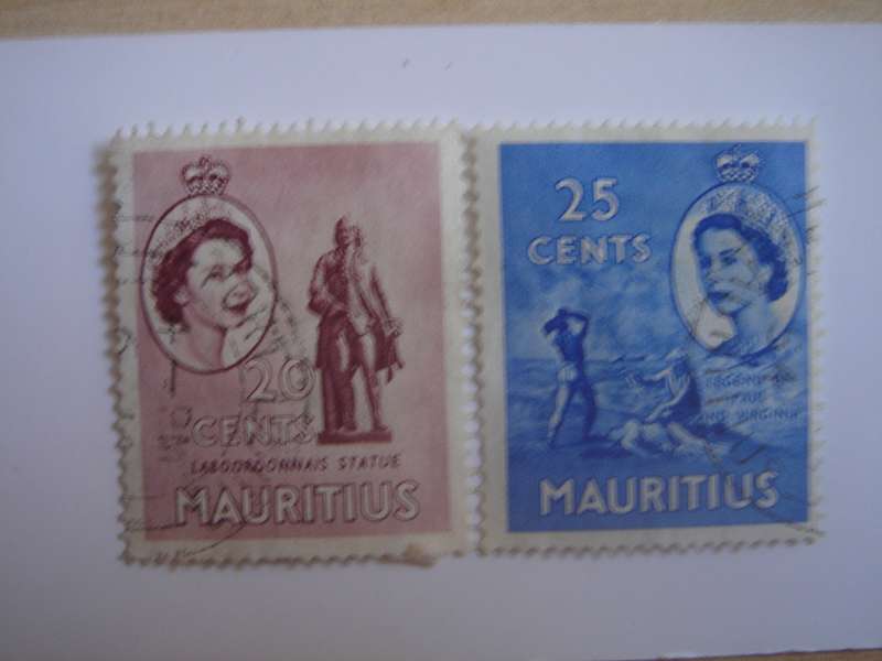 1953 Mauritius - QE II - SG299-300 used, stamped
