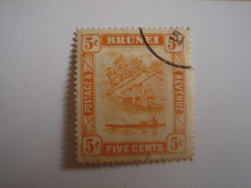 1908 Brunei - River Huts - SG69 used, stamped