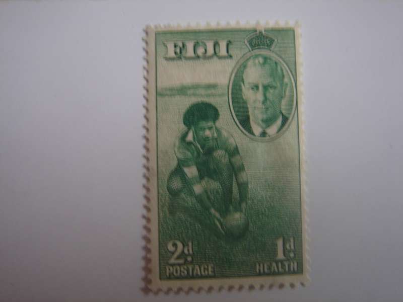 1951 Fiji - Rugby Player - SG277 used, hinged (no gum)
