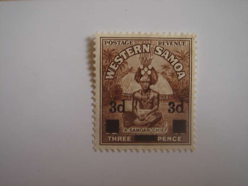 1940 Samoa - Chief optd 3 d - SG199 used, hinged
