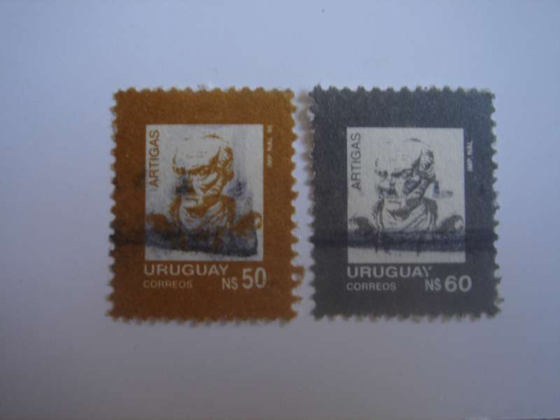 1986 Uruguay - Artigas 50, 60 N$ used stamped