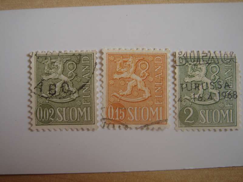 1963 Finland - Lion - SG648,652,675 used, stamped